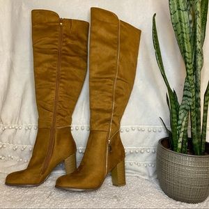 Tan Suede Heel Boots